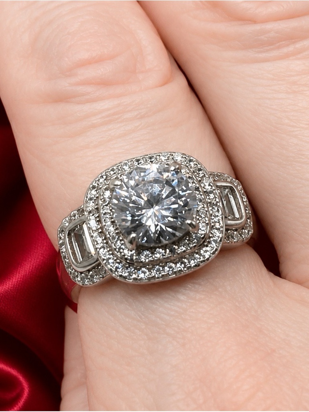 Gorgeous Swarovski-grade cushion-cut Austrian Crystal. Rhodium over S925. NEW!